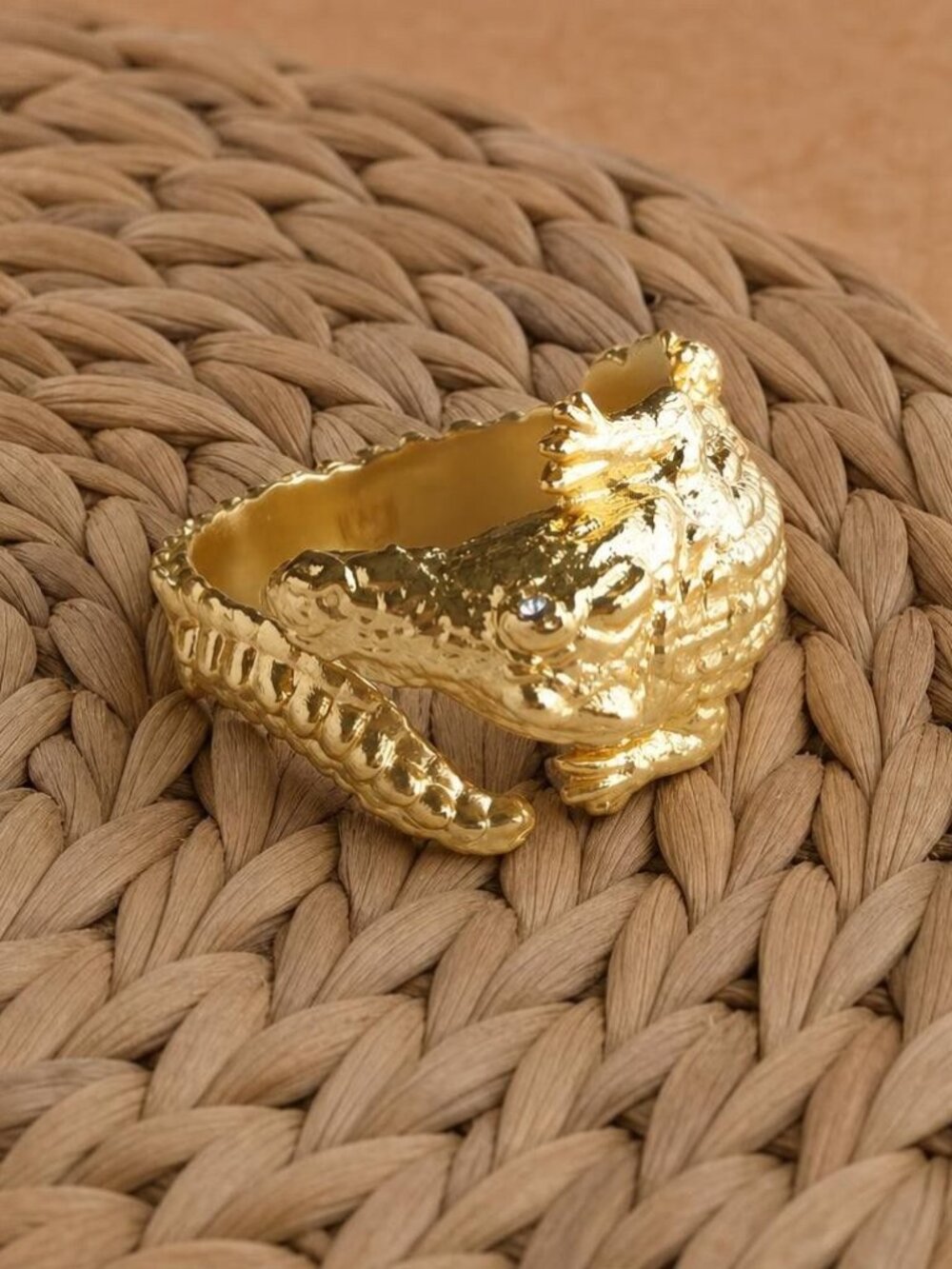 Julie Vos Alligator Ring, Gold, Size 7